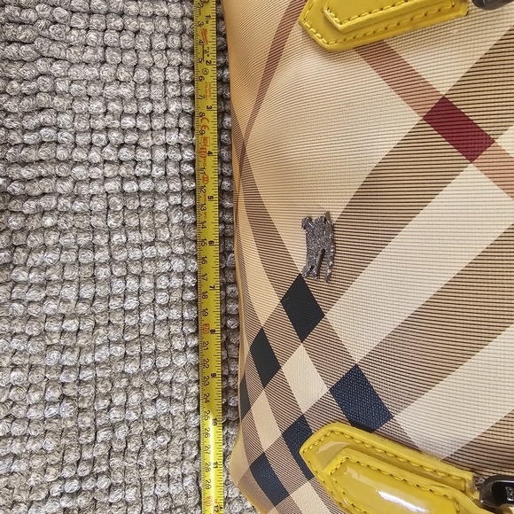 Burberry Beige and Yellow Plaid Satchel - Picture 5 of 9
